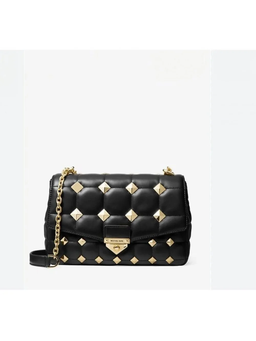 MICHAEL KORS SoHo studded leather extra large quilted convertible crossbody bag